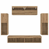 TV Wall Cabinet Set 6 pcs Artisan oak 30.5 x 30 x 102 cm 3334381