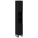 Bathroom Cabinet Black Oak 30 x 30 x 190 cm Engineered Wood 862883