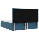 ZNTS Ottoman Bed with Mattresses Dark Blue 180x200cm Velvet 3313419