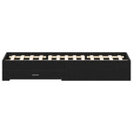 Bed Frame with Drawers Black oak 140 x 190 cm Engineered wood 3333974