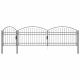 Garden Fence Gate with Arched Top Grey 500 x 75 cm Steel 42008958