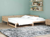 Pull-out Day Bed Natural 180 x 200 cm Solid Pine Wood 8004795