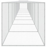 Chicken Cage with Roof Light Grey 1003x98x90 cm Galvanised Steel 3189048