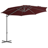 ZNTS Cantilever Garden Parasol with Steel Pole Bordeaux Red 300 cm 312312