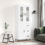 Highboard White 69.5x34x180 cm Engineered Wood 3198657