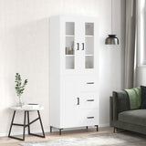 Highboard White 69.5x34x180 cm Engineered Wood 3198657