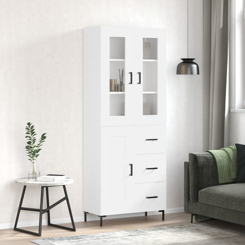 Highboard White 69.5x34x180 cm Engineered Wood 3198657