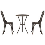Garden Bistro Set 3 pcs Bronze Aluminium 42002390
