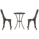 Garden Bistro Set 3 pcs Bronze Aluminium 42002390