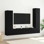 TV Cabinet Set Wall-mounted 4 pcs Black oak 30.5 x 30 x 110 cm 3332587