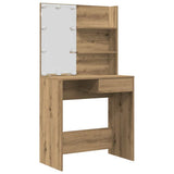 Dressing Table Set with LED Artisan Oak Engineered Wood 3329184