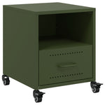 ZNTS Bedside Cabinet Olive Green 36x39x43.5 cm Steel 846712