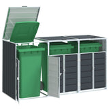 Wheelie Bin Storage for Triple Bins Anthracite 216x81x115 cm Steel 4006181