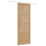 Sliding Door Natural and White 83 x 232 cm Solid Pine Wood 3445526