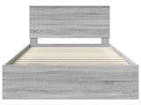 Bed Frame Grey Sonoma 100 x 200 cm Solid Pine Wood 3411051