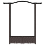 Raised Bed with Trellis and Roof Brown 124 x 40 x 125 cm PP 42032503