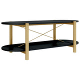 Coffee Table Black Engineered wood, Solid pine wood, Metal Regular 345688