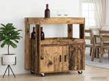 Bar Cart Oak Wood 60 x 39.5 x 89 cm Engineered Wood 8015684