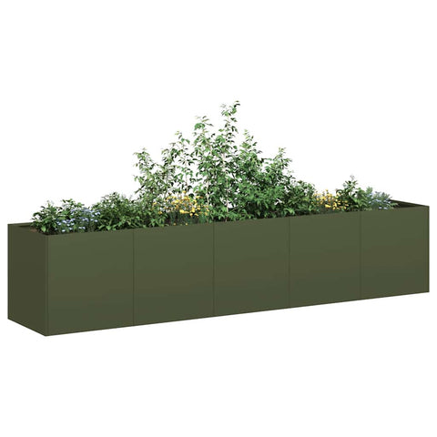 ZNTS Planter Olive Green 200x40x40 cm Cold-rolled Steel 860685