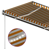 Manual Retractable Awning with LED 3.5x2.5 m Yellow and White 3070123