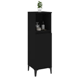 Bathroom Cabinet Black 30x30x100 cm Engineered Wood 819813