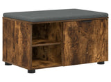 Hall Bench with Cushion with Shelf Smoked Oak 60 x 38 x 46 cm 891500