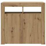 Sideboard with LED Lights Artisan Oak 80x35x75 cm Engineered Wood 856362