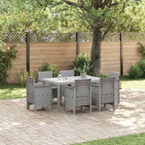 Garden Dining Set 7 pcs Light Grey Polt rattan 3378567