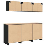 Garage Cabinets 6 pcs Black Engineered Wood 3328342