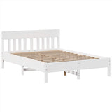 Bed Frame without Mattress White 140x200 cm Solid Wood Pine 3323261