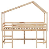 Loft Bed with Ladder and Roof without Mattress 90x190 cm Single 3282074