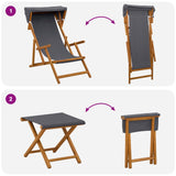 Deck Chair 4 pcs 3 Position Solid Eucalyptus Wood Grey 3407798