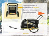 2-In-1 Pet Bike Trailer Dog Stroller Pushchair with Universal Wheel Reflector Flag Grey T3398P552689