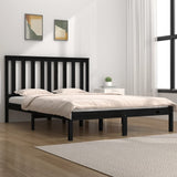3103827 Bed Frame without Mattress Black Solid Wood 140x190 cm