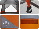 Cabin Tent Grey and Orange 8-Person Polyester and Steel 42028577