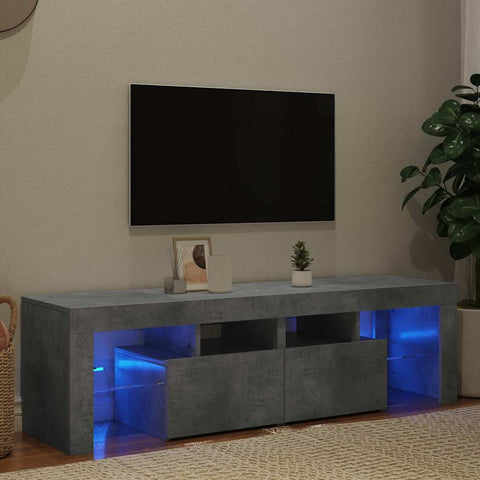 TV Cabinet with LED Lights Concrete Grey 140x36.5x40 cm 804368