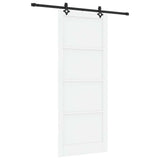Sliding Door 93 x 232 cm Engineered Wood White and Black 3450124