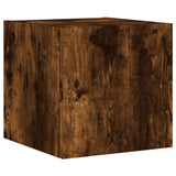 4 Piece TV Wall Units with LED Smoked Oak Engineered Wood 3216822