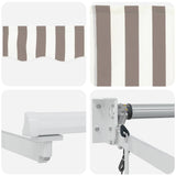 Electric Retractable Awning Light Grey and White 3.5 x 2 m 3425712