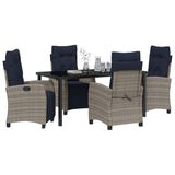 Garden Dining Set with Cushion 5 pcs Grey Poly Rattan 3380473