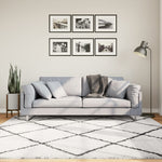 ZNTS Shaggy Rug PAMPLONA High Pile Modern Cream and Black 200x200 cm 375370