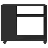 Side Table with Wheels Black 70x35x60 cm Engineered Wood 853147