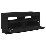 TV Cabinet with LED Lights Black 80x35x40 cm 804446