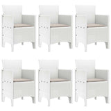 Garden Dining Set 7 pcs White Polt rattan 3378563