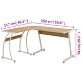 Corner Desk L-Shaped Oak 20133