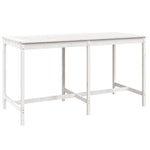 9 Piece Garden Bar Set White Solid Wood Pine 3154766