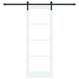 Sliding Door ORKDAL White 78 x 211 cm Solid Pine Wood and Glass 3331966