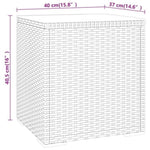 ZNTS Side Table Grey 40x37x40.5 cm Poly Rattan and Tempered Glass 319389