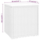 ZNTS Side Table Grey 40x37x40.5 cm Poly Rattan and Tempered Glass 319389