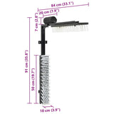 Cattle Brushes Adjustable Black and White 84 x 10 x 91 cm PVC 42006836